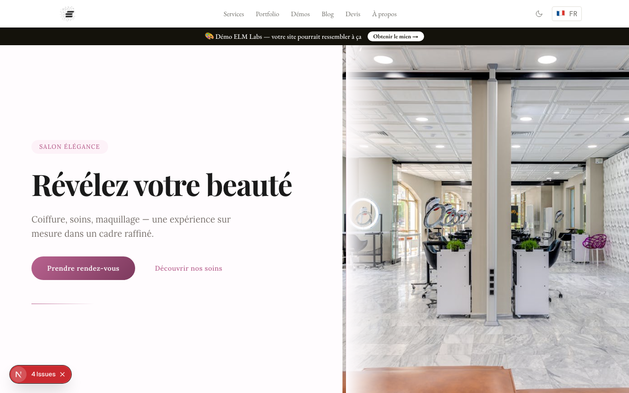 Beauty salon website